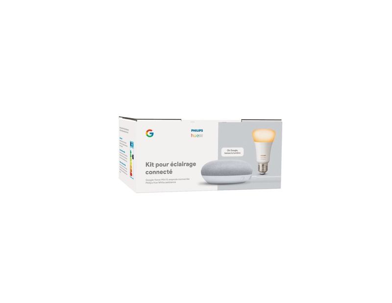 Kit Google Home Mini + Ampoule Connectée Philips Hue *